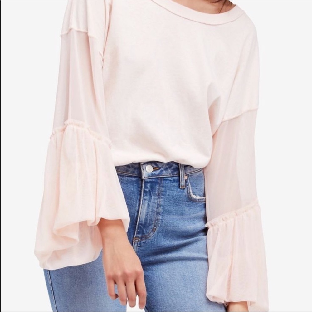 Free People Mesh Bell Sleeve Top NWT - Size XS